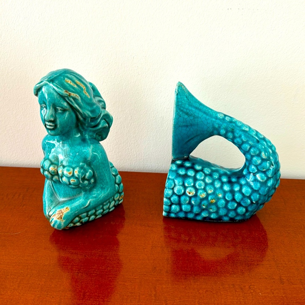 Teal Mermaid book ends
